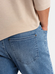 Men's CARROT FIT denim pants with subtle rubbing - blue V1 OM-PADP-0162