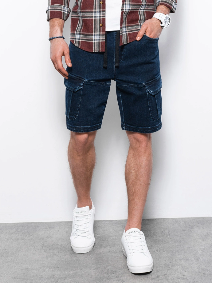 Men's denim shorts - dark jeans W362