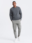 BASIC men's non-stretch cotton sweatshirt - graphite V11 OM-SSBN-0159