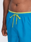Men's swim shorts with two-tone welt - blue V6 OM-SRBS-0141