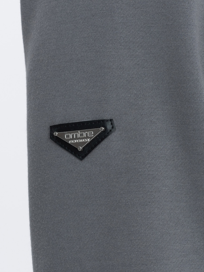 Pánska bunda bomber na zips - sivá V3 OM-SSZP-22FW-011