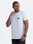 Men's casual t-shirt with pocket patch - blue V9 OM-TSCT-0109