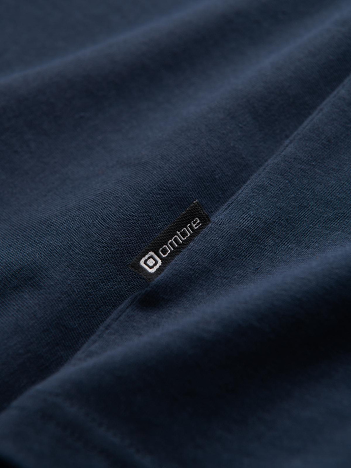 Tricou V-NECK pentru bărbați cu elastan - albastru marin V2 OM-TSCT-0106