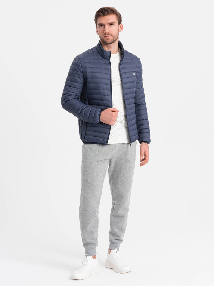 Pánská prošívaná bunda baggy - tmavě modrá V1 OM-JALP-0156