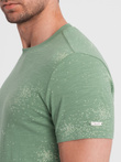 Men's full-print t-shirt with scattered letters - green V5 OM-TSFP-0179