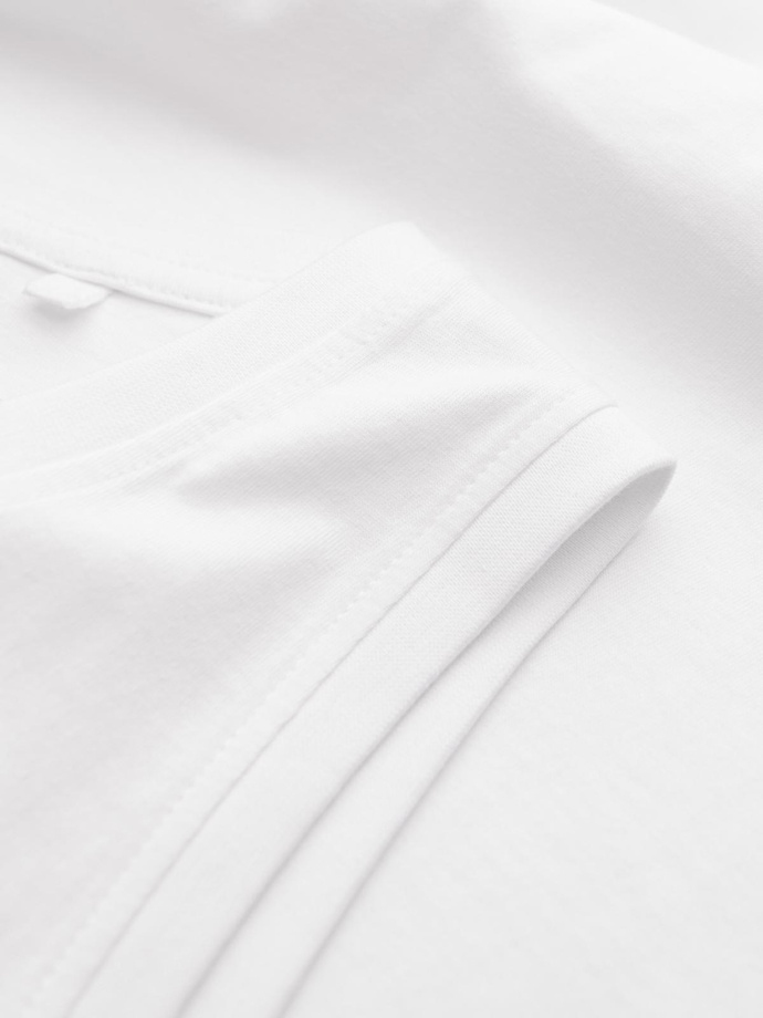 Tricou de bumbac pentru bărbați BASIC - alb V1 OM-TSBT-0192