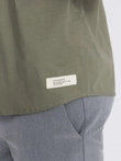 Men's short sleeve shirt with Cuban collar - khaki V4 OM-SHSS-0168