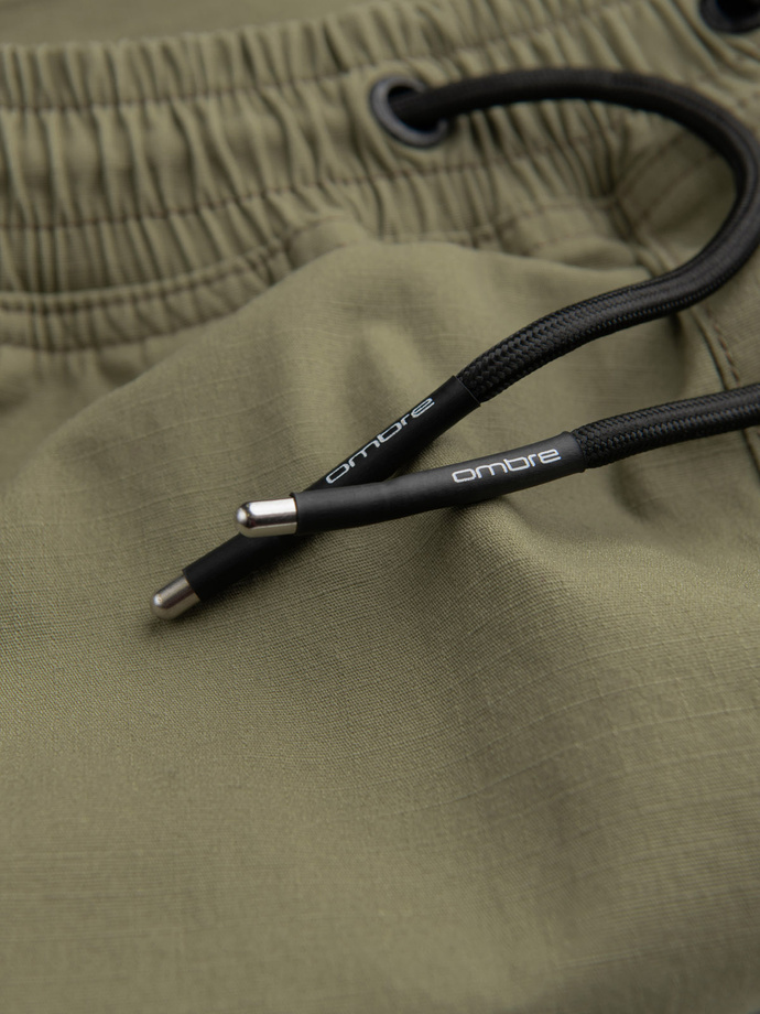 Pantaloni JOGGER pentru bărbați cu buzunare cargo cu fermoar - gri deschis V1 OM-PAJO-0135