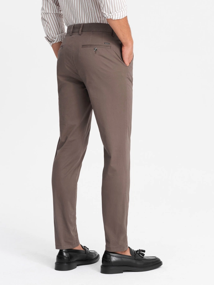Pánske nohavice chino REGULAR FIT - hnedé V1 OM-PACP-0183