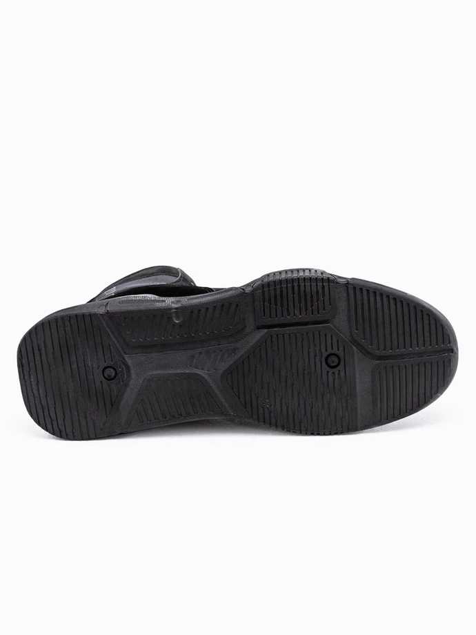 Men's ankle sneaker boots with sculpted sole - black V1 OM-FOBO-0122