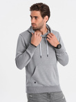 Men's hooded sweatshirt - grey melange V B979