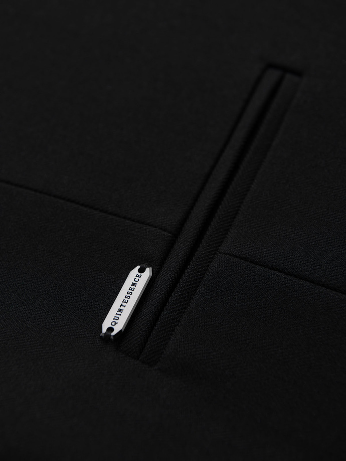 Elegantní pánská vesta SLIM FIT ve tvaru rybí kosti - černá V3 OM-BLZV-0143