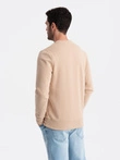BASIC men's non-stretch cotton sweatshirt - beige V6 OM-SSBN-0159
