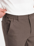 Men's classic chino SLIM FIT pants - dark beige V2 OM-PACP-0182