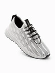 Men's mesh slip-on sneakers shoes - white V7 OM-FOKS-0117