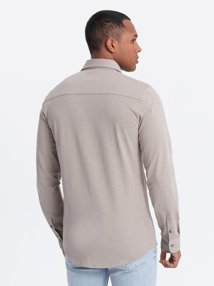 Men's REGULAR cotton single jersey knit shirt - ash V5 OM-SHCS-0138