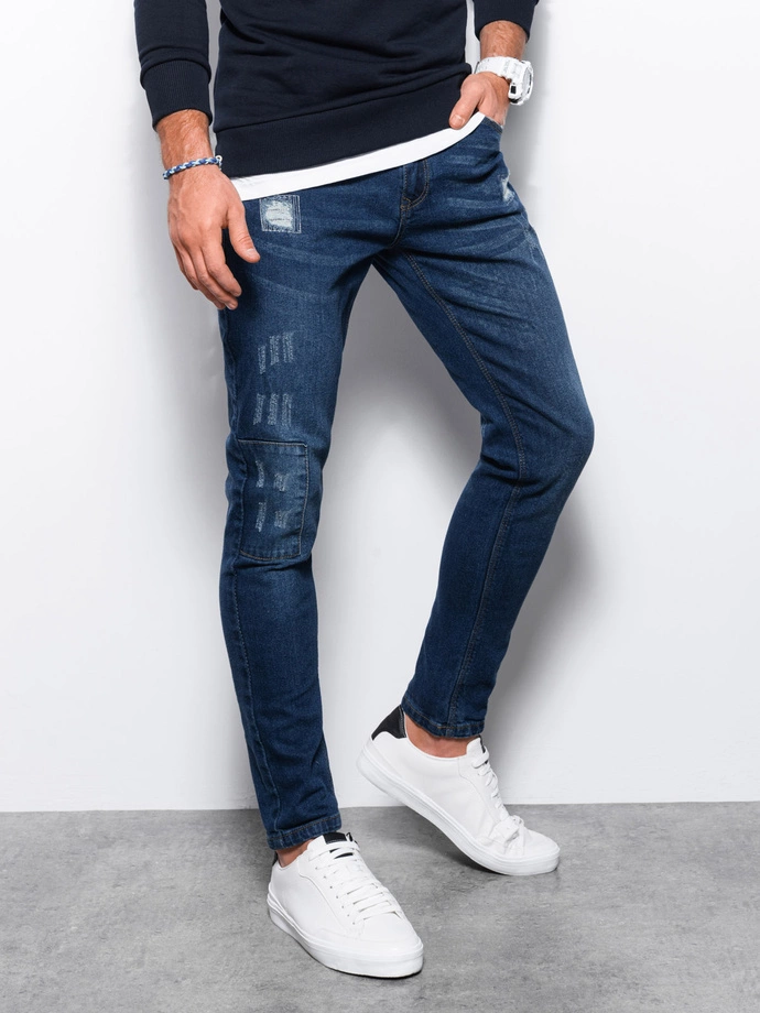 Pantaloni tip barbati SKINNY FIT - albastru P1060