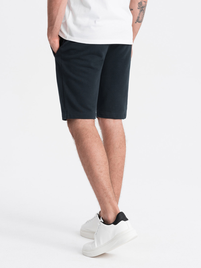 Pantaloni scurți din bumbac BASIC pentru bărbați - negru V9 OM-SRBS-0149