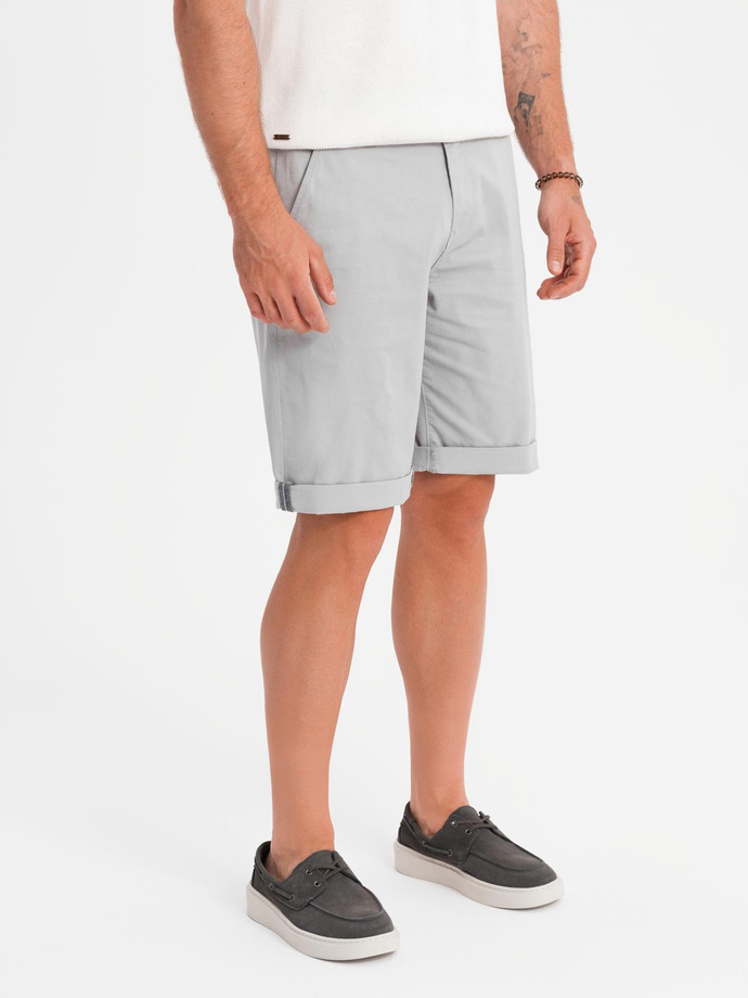 Pantaloni scurți casual pentru bărbați SLIM FIT jacquard knit - albastru marin V1 OM-SRCS-0168