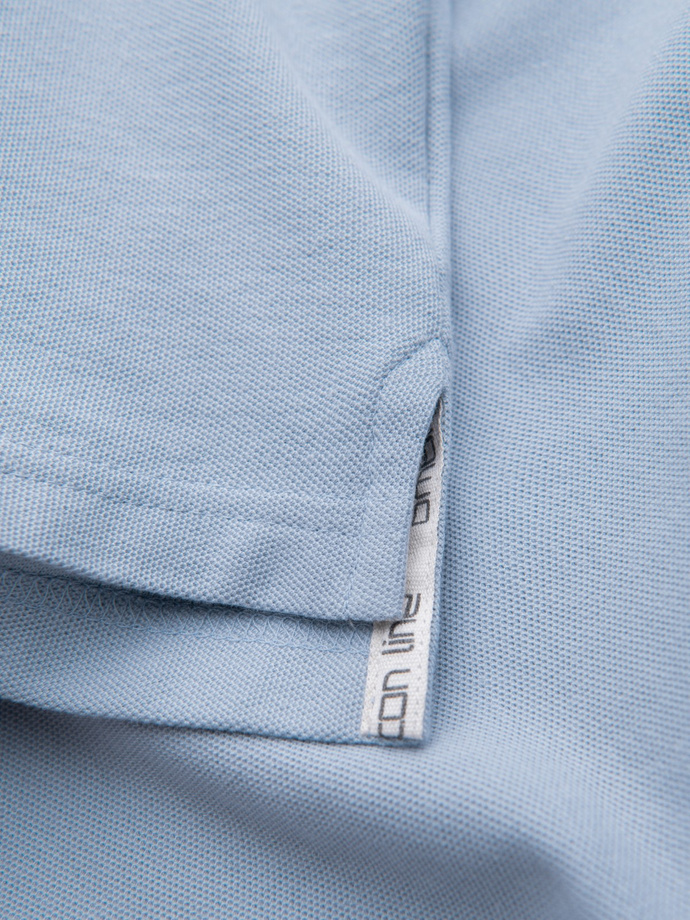 Tricou polo BASIC pentru bărbați, tricou piqué monocolor - denim albastru V17 OM-POBS-0100