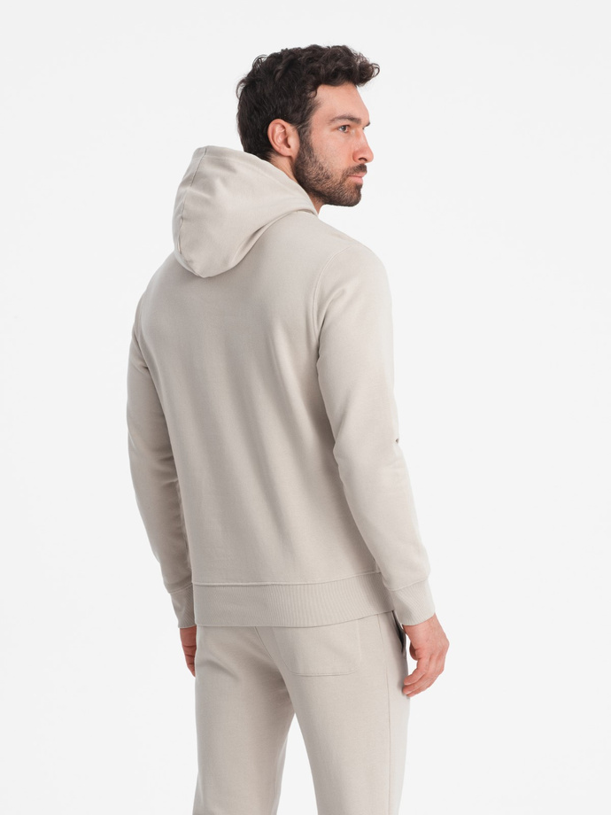 Men's sweatshirt set kangaroo sweatshirt + pants - ash V1 Z80