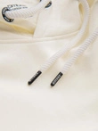 Men's kangaroo hooded sweatshirt - cream V11 OM-SSBN-0177