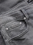 Pantaloni din denim TAPER FIT pentru bărbați cu cusături și picioare întoarse - gri V2 OM-PADP-0161
