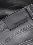 Pantaloni din denim TAPER FIT pentru bărbați cu cusături și picioare întoarse - gri V2 OM-PADP-0161