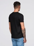 Tricou bărbătesc din bumbac imprimat - negru V3 OM-TSPT-0166