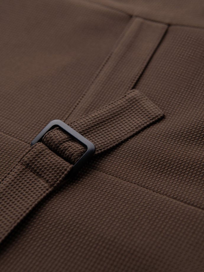 Costum bărbătesc fără revere - caramel V1 OM-BLZV-0112