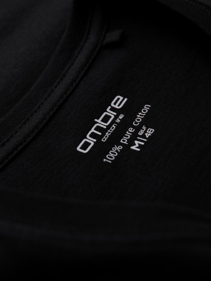 BASIC men's classic cotton T-shirt with a crew neckline - black V1 OM-TSBS-0237