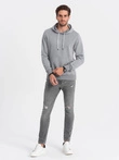 Men's hooded sweatshirt - grey melange V B979