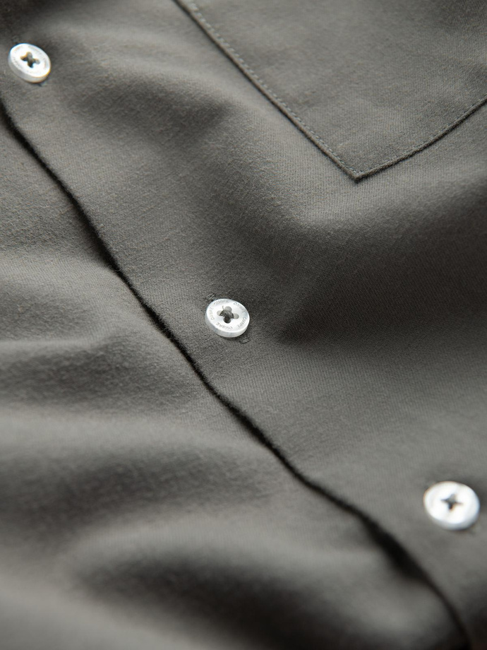 Pánská košile REGULAR FIT s kapsami - khaki V4 OM-SHCS-0148