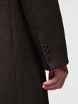 Men's double-breasted wool coat - dark brown V3 OM-COWC-0133