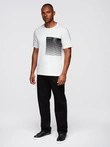 Men's cotton t-shirt with graphic print - white V1 OM-TSPT-0246