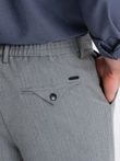 Pantaloni chino pentru bărbați cu talie elastică SLIM FIT - gri V1 OM-PACP-0158
