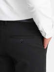 Pantaloni chino clasici pentru bărbați cu textură fină - negru V5 OM-PACP-0188