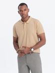 Men's classic cotton polo shirt - beige S1374