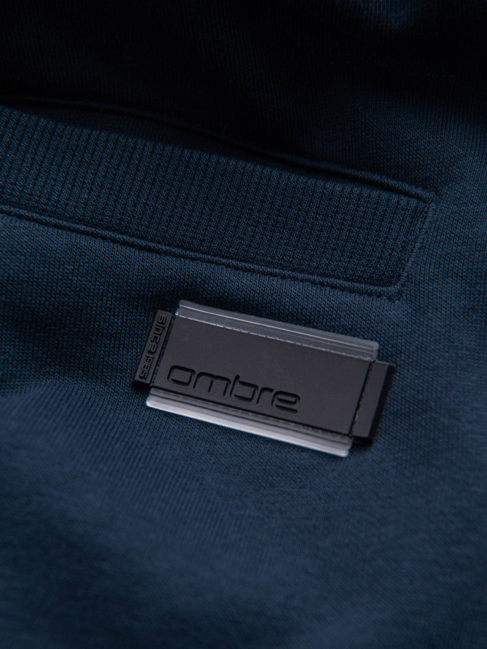 Pantaloni scurți din bumbac pentru bărbați BASIC - albastru marin V1 OM-SRBS-0149