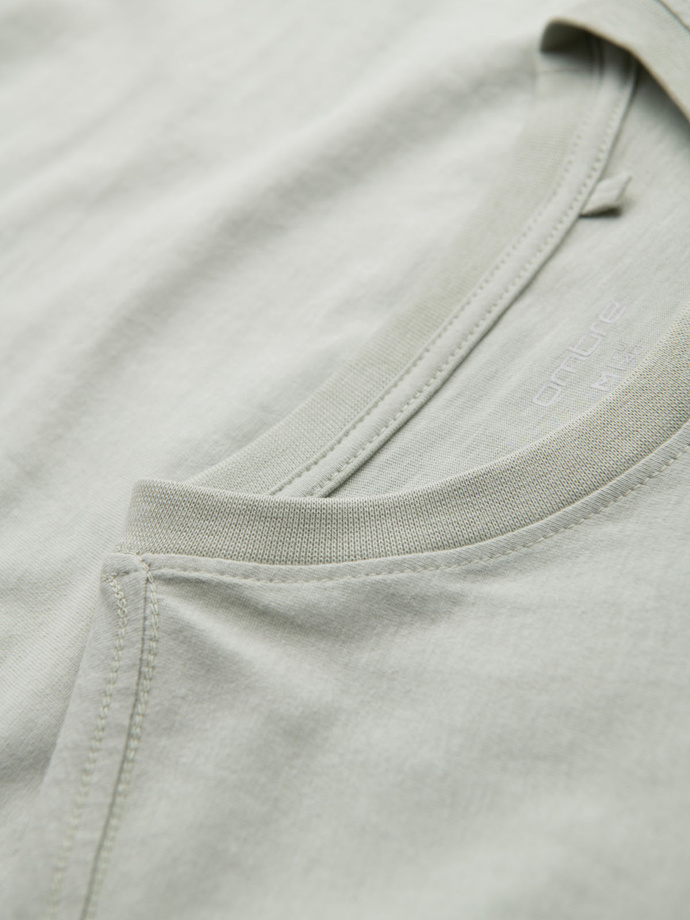 Tricou casual pentru bărbați cu buzunare aplicate - verde pal V2 OM-TSCT-0109