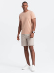 Tricou clasic din bumbac pentru bărbați BASIC - culoare carne V9 OM-TSBS-0146