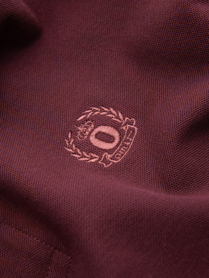 Tricou polo BASIC BASIC tricot piqué pentru bărbați, o singură culoare - maro V10 OM-POBS-0100