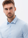 Men's shirt with long sleeves - light blue K642