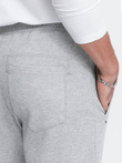 Pantaloni de trening bărbătești cu croială morcov - gri melange V3 OM-PASK-0166
