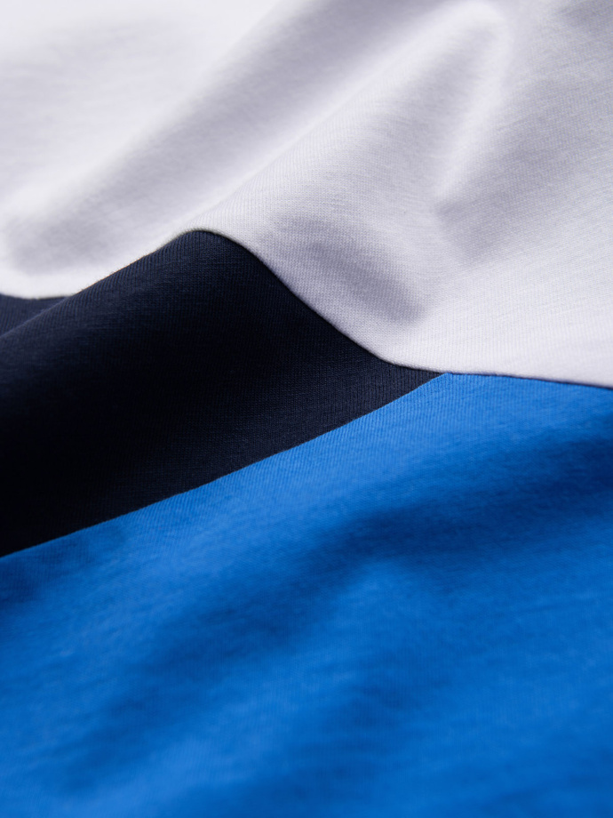 Pánské bavlněné tričko v barvách trikolory - bílá a modrá V4 OM-TSCT-0174
