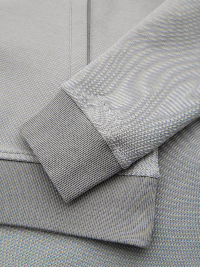 Men's pique knit bomber jacket - gray V4 OM-SSZP-0238