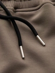 Pantaloni de trening pentru bărbați cu picioare canelate și imprimeu cauciucat - cenușă V3 OM-PASK-0223