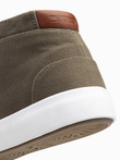 Pantofi sport cu talpă înaltă pentru bărbați, din pânză de bumbac - olive V4 OM-FOTH-0156