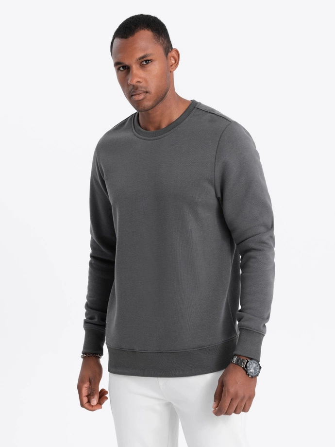 BASIC men's hoodless sweatshirt - graphite V10 OM-SSBN-0119