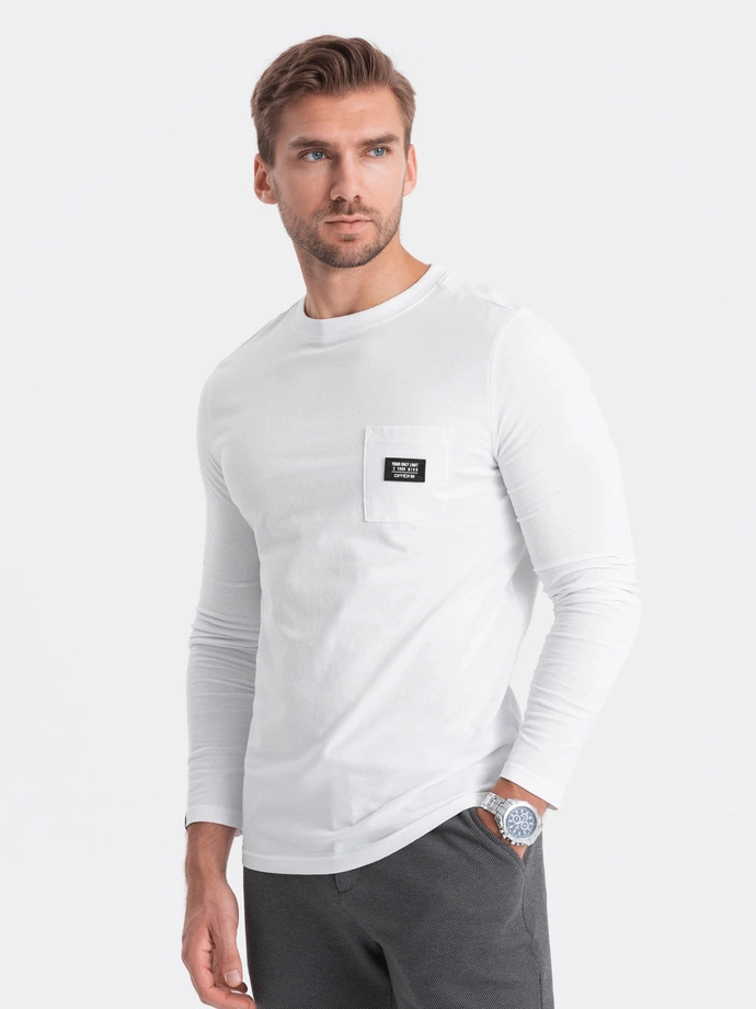 Men's longsleeve with pocket L156 - white V5